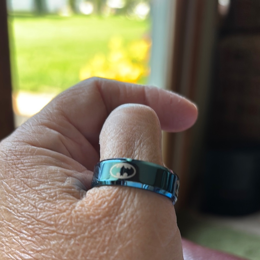 Batman Themed Black and Blue Ring